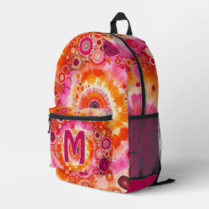Lustiges, fettes, orangefarbenes, heißrosa Batik-K Bedruckter Rucksack
