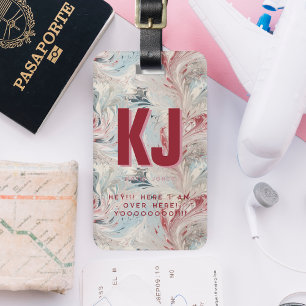 Lustiges fettgedrucktes personalisiertes Monogramm Gepäckanhänger