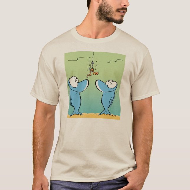 Lustiges Fischen-Cartoon-Shirt T-Shirt (Vorderseite)