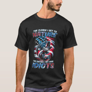 Lustiges Fischen Je näher ich der Natur komme, des T-Shirt