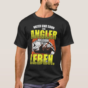 Lustiges Fischer-Angler-Vater-und-Sohn-Fischereiau T-Shirt