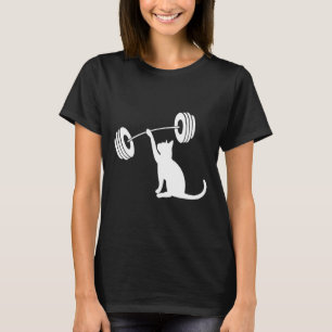 Lustiges Fitness-Gewicht Stärke-Gym-Katze-Heben fü T-Shirt