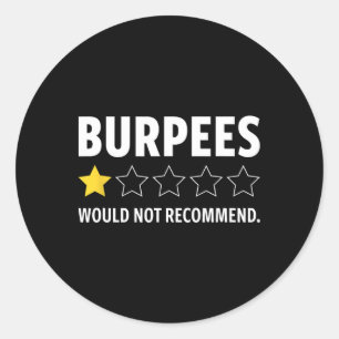 Lustiges Fitness-Training Burpees Bodybuilding Gew Runder Aufkleber