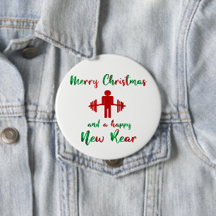 Lustiges Fitness-Weihnachtspersönlicher Button