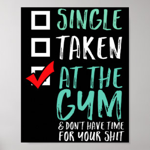 Lustiges Fitness-Workout Single im Fitnessstudio a Poster