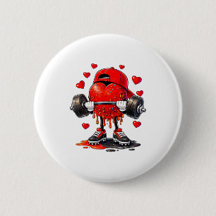 Lustiges Fitnessstudio Herz Gewichtheben Fitness W Button