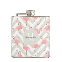 Lustiges Flamingo-Muster mit Monogramm