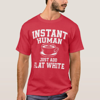 Lustiges Flat White Morgenkaffee Retro T-Shirt