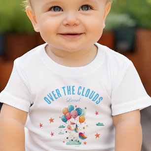 Lustiges Fliegendes Einhorn Regenbogenfarben 1. Ge Baby T-shirt
