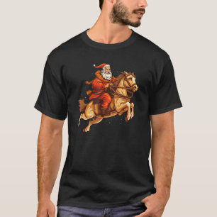 Lustiges fliegendes Pferd hilft Santa, Festliches T-Shirt