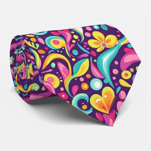 Lustiges Fliesenmuster im Stil der 90er  Krawatte (Gerollt)