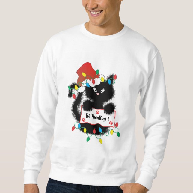 Lustiges flockiges schwarze sweatshirt (Vorderseite)