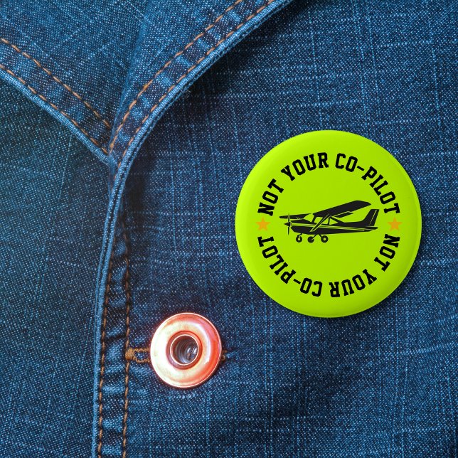 Lustiges Flugzeug und nicht dein Kopilot Grün Button (Von Creator hochgeladen)
