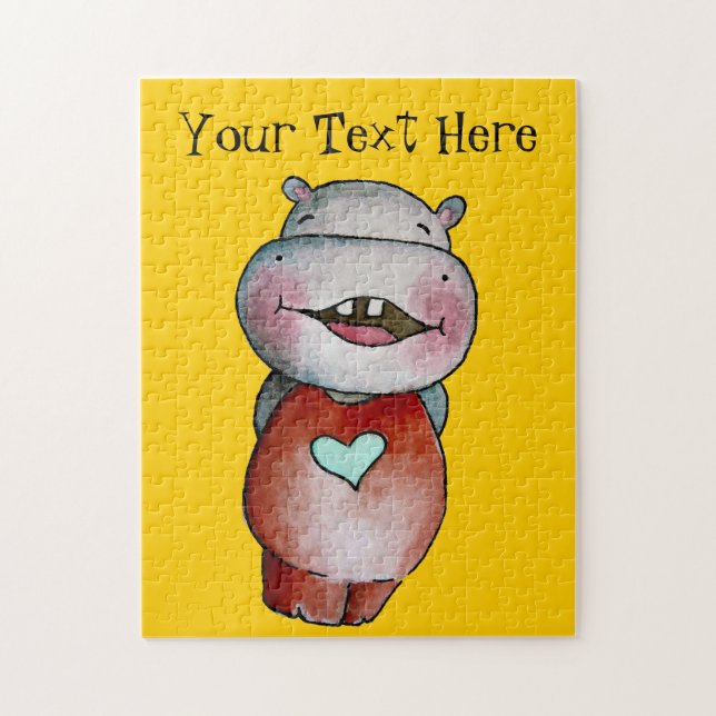 Lustiges Flusspferd-kundengerechtes Puzzlespiel Puzzle (Vertikal)