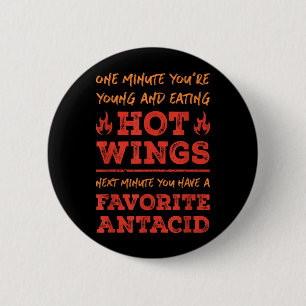 Lustiges Foodie-Zitat Hot Wings Bbq Buffalo Chicke Button
