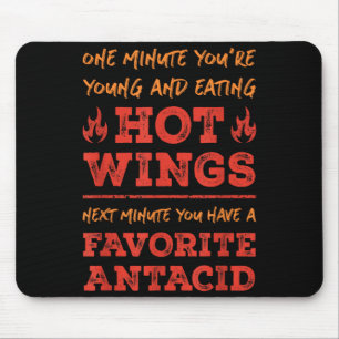 Lustiges Foodie-Zitat Hot Wings Bbq Buffalo Chicke Mousepad