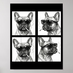 Lustiges Foto einer französischen Bulldogge, die Z Poster
