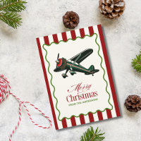 Lustiges Foto von Vintage-Flugzeug und Weihnachtsb