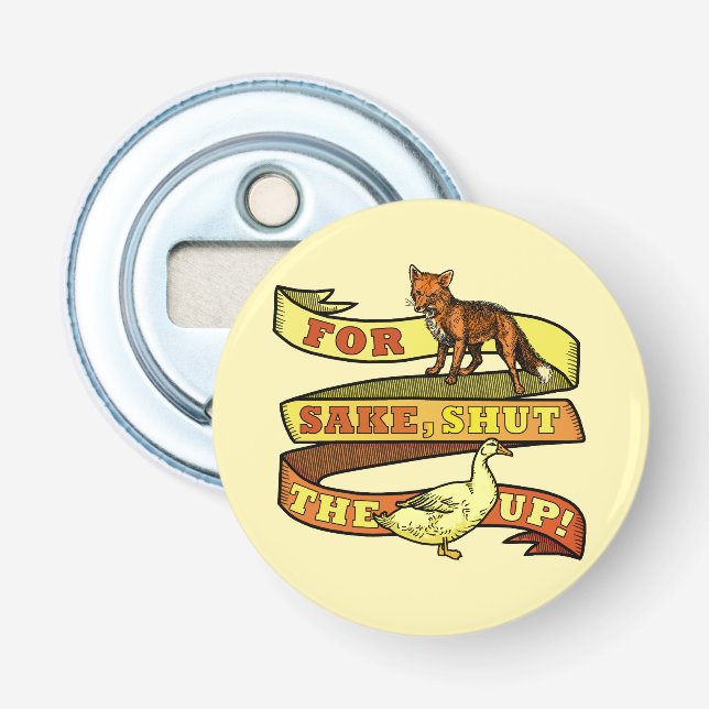 Lustiges Fox-Enten-Tier-Wortspiel Flaschenöffner (Vorderseite)