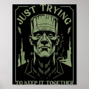 Lustiges Frankenstein-Monster, das versucht, zusam Poster
