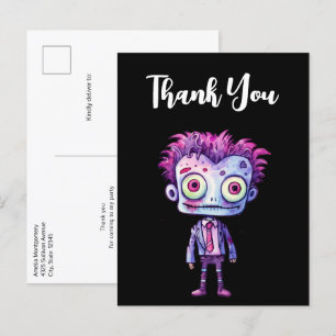 Lustiges Frankenstein-Monster Halloween Danke Postkarte