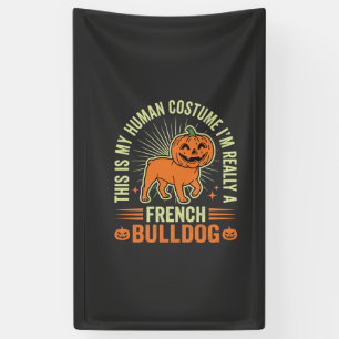 Lustiges Französische Bulldogge Halloween-Mensch K Banner