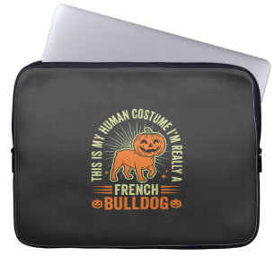 Lustiges Französische Bulldogge Halloween-Mensch K Laptopschutzhülle
