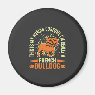 Lustiges Französische Bulldogge Halloween-Mensch-K Magnet