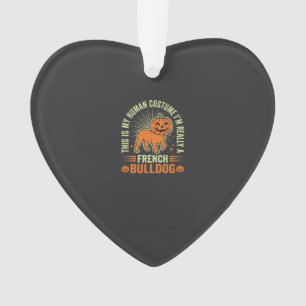 Lustiges Französische Bulldogge Halloween-Mensch K Ornament