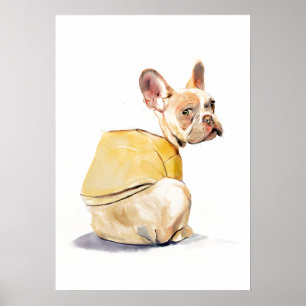 Lustiges Französische-Bulldogge-Wandkunstposter, A Poster