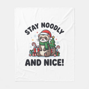 Lustiges Frettchen-Weihnachten Bleib Noodly und ne Fleecedecke