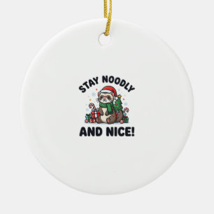Lustiges Frettchen-Weihnachten Bleib Noodly Und Ne Keramik Ornament
