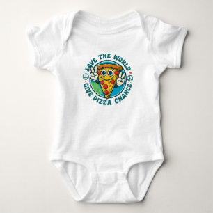 Lustiges friedliches Pizza-Outfit für Jungen und M Baby Strampler