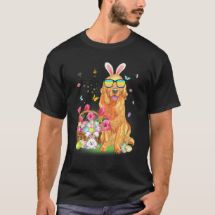 Lustiges Frohe Ostern Süßer Hase Golden Retriever T-Shirt