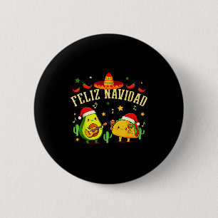 Lustiges Frohe Weihnachten Avocado Tacos Mexikanis Button