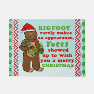 Lustiges frohe Weihnachten Bigfoots Sasquatch Fußmatte