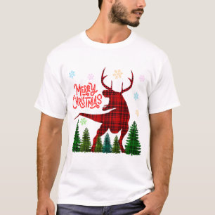 lustiges frohe weihnachten dinosaurier hirsch kari T-Shirt