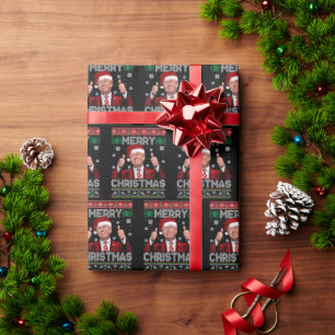 Lustiges Frohe Weihnachten Donald Trump Santa Xmas Geschenkpapier
