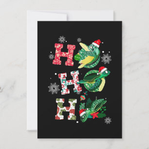 Lustiges Frohe Weihnachten HO HO HO Turtle Santa Einladung