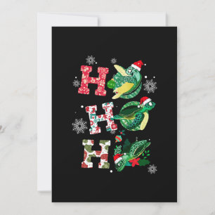 Lustiges Frohe Weihnachten HO HO HO Turtle Santa Einladung