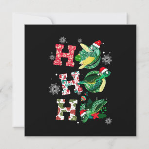Lustiges Frohe Weihnachten HO HO HO Turtle Santa Einladung