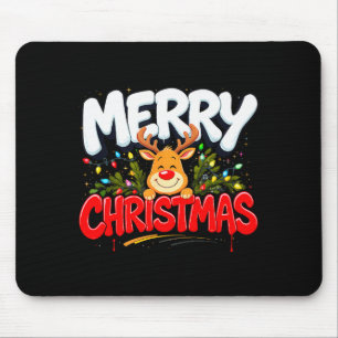 Lustiges Frohe Weihnachten Rentier Xmas Familie Mä Mousepad