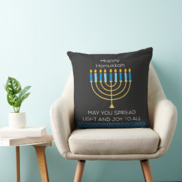 Lustiges Frohes Chanukka Niedliches Blaues Chanukk Kissen
