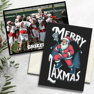 Lustiges Frohes Laxmas Lacrosse Weihnachts-Team-Fe Feiertagskarte