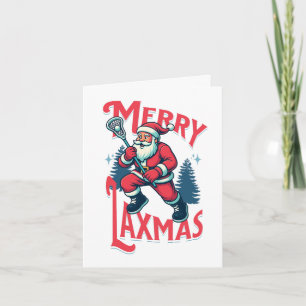 Lustiges Frohes Laxmas Lacrosse Weihnachtskarte Feiertagskarte