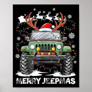Lustiges Fröhliches Jeepmas Hässliches Licht Renti Poster