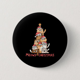 Lustiges Fröhliches Katzmas Weihnachtsbaum Katze S Button