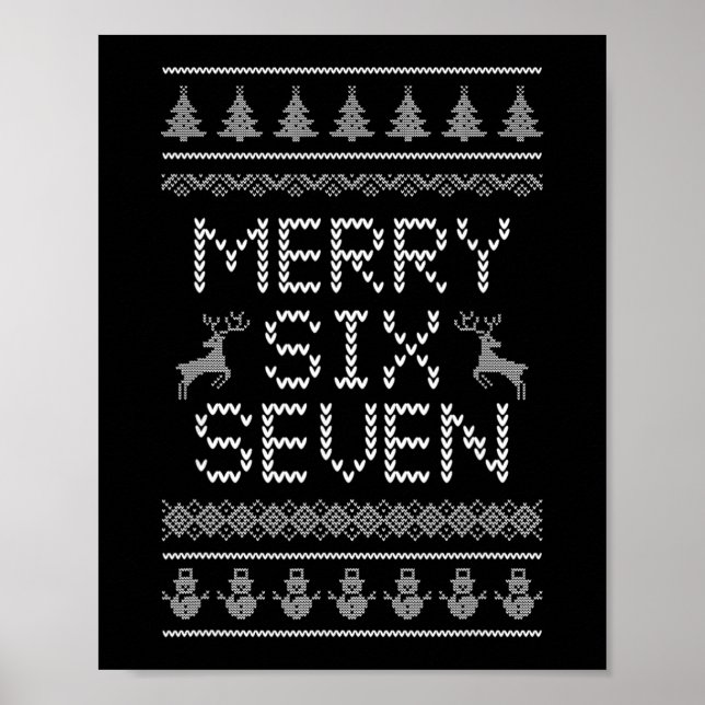 Lustiges Fröhliches Sechs Sieben 6 7 Meme Design W Poster (Vorne)