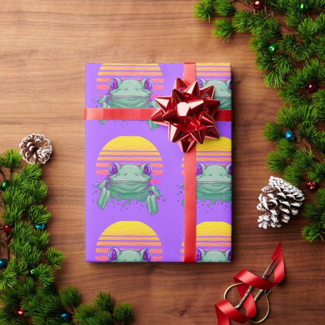 Lustiges Frosch-Geschenkpapier Geschenkpapier (Feiertagsgeschenk)