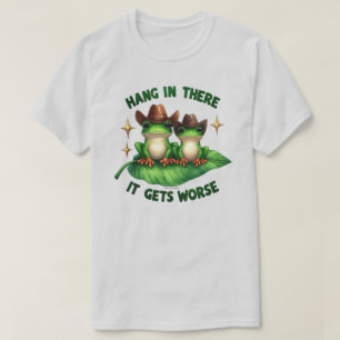 Lustiges Frosch-Zitat Grafik T-Shirt - Häng rein